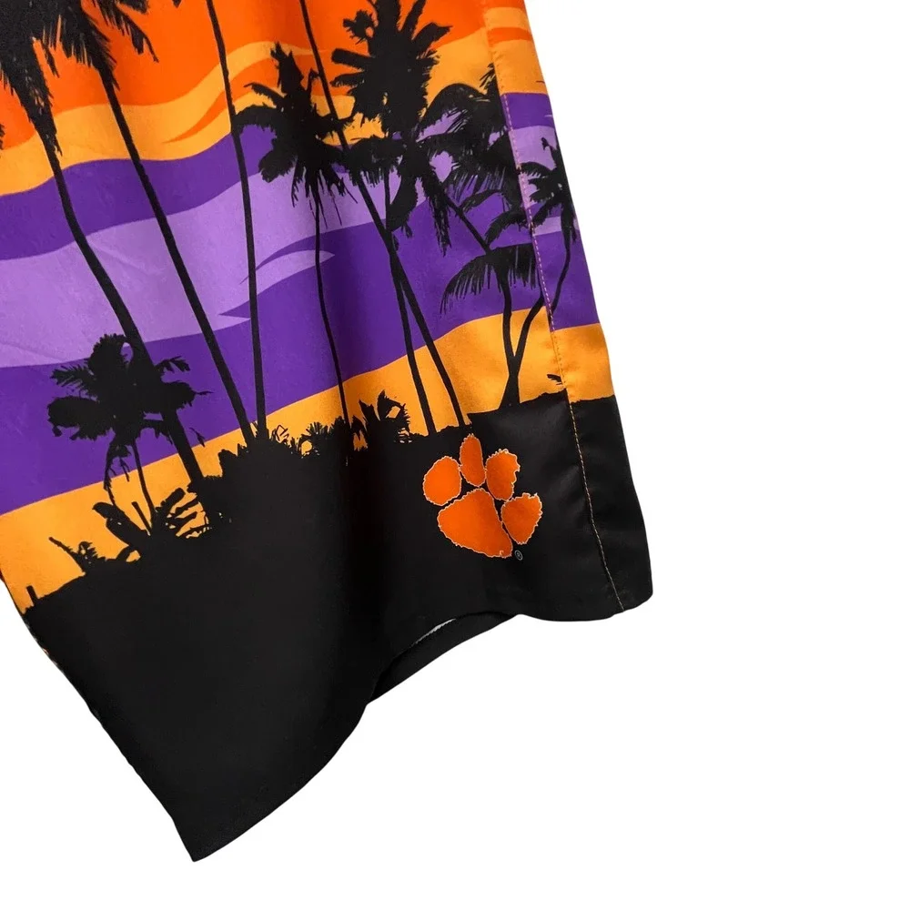 FOCO Clemson Tigers Mens 2XL Board Shorts Sunset Palm Tree Swim Trunks NWT